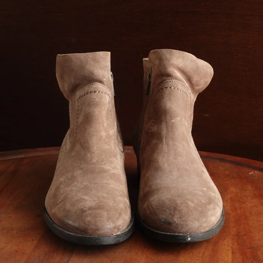 Paul Green Boots Womens SZ UK 6 US 8.5 Brown Boston Suede Coastal Cowgirl Ankle